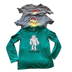 Bundle Three Fun Kids Christmas Tees Old Navy Falls Creek Boys Unisex Size 14-16